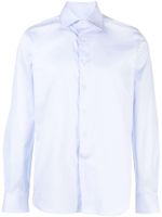 Corneliani chemise en coton à col italien - Bleu