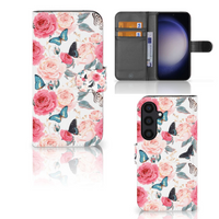 Samsung Galaxy S24 Hoesje Butterfly Roses - thumbnail