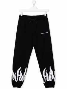 Vision Of Super Kids pantalon de jogging à imprimé flamme - Noir