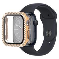 Strass Decoratief Apple Watch Series 9/8/7 Case met Screenprotector - 45mm - Goud - thumbnail