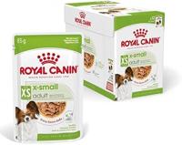 ROYAL CANIN X-Small Adult | 12 x 85 g | Natte voeding voor volwassen en bijzonder kleine honden | Vanaf de 10e levensmaand | Met hapjes in saus | In buidelzak