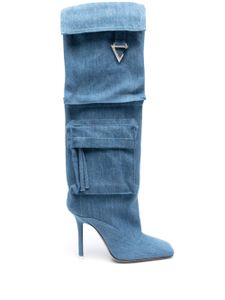 The Attico bottes Sienna 105 mm en jean - Bleu