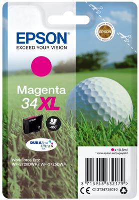Epson Golf ball Singlepack Magenta 34XL DURABrite Ultra Ink Epson Golf ball Singlepack Magenta 34XL DURABrite Ultra Ink
