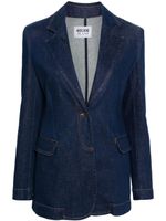 MOSCHINO JEANS blazer en coton mélangé à revers crantés - Bleu