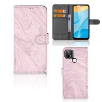 OPPO A15 Bookcase Marble Pink - Origineel Cadeau Vriendin - thumbnail