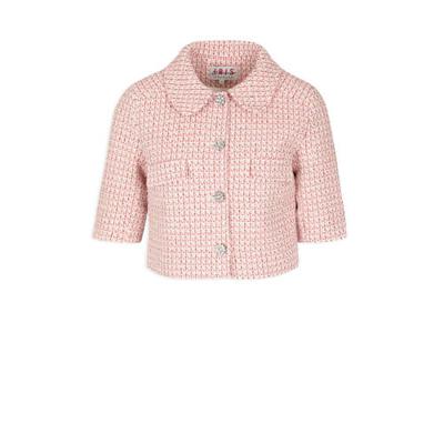 Morgan jasje in geweven boucle lichtroze/ecru Morgan jasje in geweven boucle lichtroze/ecru