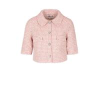 Morgan jasje in geweven boucle lichtroze/ecru