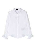 Balmain Kids monogram-jacquard longsleeved shirt - Blanc