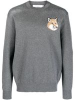 Maison Kitsuné pull en coton à motif Fox - Gris - thumbnail