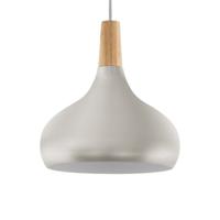 Eglo Moderne hanglamp Sabinar 28cm RVS met houtbruin 96985