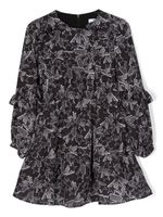 MSGM Kids robe volantée à logo imprimé - Noir