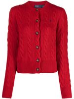 Polo Ralph Lauren cardigan en maille torsadée - Rouge - thumbnail