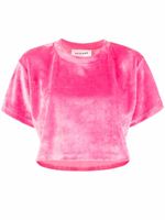 STYLAND t-shirt crop à effet de velours - Rose