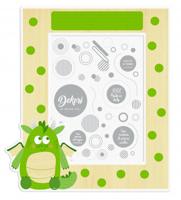 Dekori fotolijstje draak 26 x 21 cm hout groen 2 delig