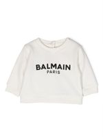 Balmain Kids pull en coton à logo imprimé - Blanc