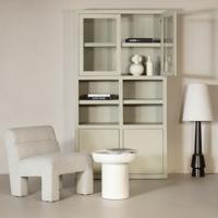 Kast Xander Beige Met Glazen Deuren - Giga Meubel