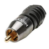Hicon HI-CM0.8/3.7-SM RCA-connector, mono zwart, zilver 1 st.
