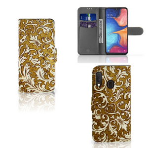 Wallet Case Samsung Galaxy A20e Barok Goud