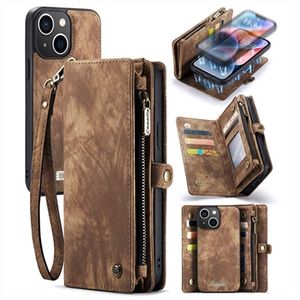 iPhone 15 Caseme 2-in-1 Multifunctioneel Portemonnee Hoesje - Bruin