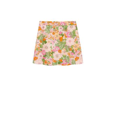 Mango gebloemde rok oranje/roze/groen