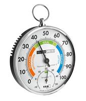 TFA Dostmann thermo-hygrometer, 45.2027, voor het regelen van het binnenklimaat, analoog, met comfortzones, controle van temperatuur en luchtvochtigheid, meerkleurig, (L) 102 x (B) 35 x (H) 114 mm