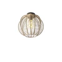 QAZQA - Industrieel | Industrie plafondlamp brons met zwart - Dong | Woonkamer | Slaapkamer | Keuken - Staal Rond - E27 Geschikt voor LED - Max. 1 x 40 Watt