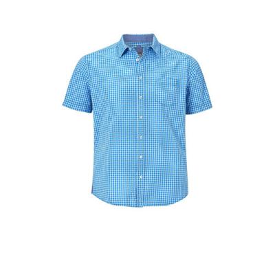 Jan Vanderstorm geruit loose fit overhemd JONTE Plus Size lichtblauw