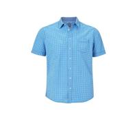 Jan Vanderstorm geruit loose fit overhemd JONTE Plus Size lichtblauw