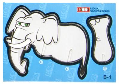 LG Imports 3D puzzel olifant 10,5 cm karton grijs 7 stukjes LG Imports 3D puzzel olifant 10,5 cm karton grijs 7 stukjes