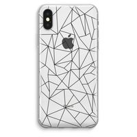 Geometrische lijnen zwart: iPhone XS Max Transparant Hoesje