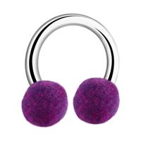 Circular barbell met Velvet Ball Chirurgisch staal 316L Circular Barbells