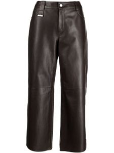 Drome pantalon ample en cuir à taille haute - Marron