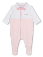 BOSS Kidswear pyjama en velours à logo brodé - Rose