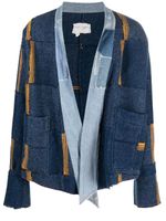 Greg Lauren manteau court à design patchwork - Bleu - thumbnail