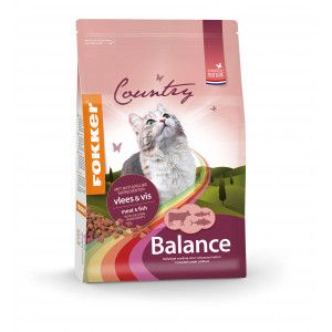 Fokker Country Balance met vlees en vis kattenvoer 2,5 kg