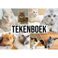 A4 katten waaier schetsboek/ tekenboek/ kleurboek/ schetsblok wit papier    -