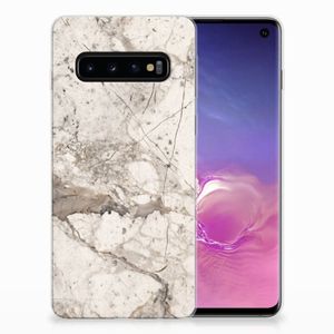 Samsung Galaxy S10 TPU Siliconen Hoesje Marmer Beige