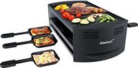 Steba Pizza-Raclette RC 6 Bake & Grill | 2 afzonderlijk schakelbare verwarmingselementen | incl. pizza functie met onderwarmte | opslag voor niet meer benodigde pannetjes | 6 pannen met antiaanbaklaag | 1500 W