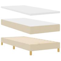 vidaXL Boxspringbed met Matras - Crème, 100 x 200 cm Stof