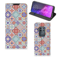 Motorola One Zoom Standcase Tiles Color - thumbnail