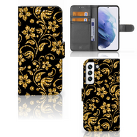 Samsung Galaxy S22 Hoesje Gouden Bloemen