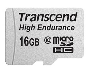 Transcend High Endurance microSDHC-kaart 16 GB Class 10 Incl. SD-adapter