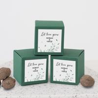 Bruiloftbedankje doosje met zaadbommen modern elegance