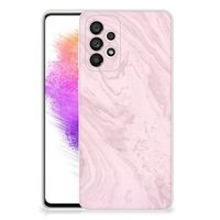 Samsung Galaxy A73 5G TPU Siliconen Hoesje Marble Pink - Origineel Cadeau Vriendin