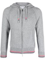 Thom Browne hoodie zippé en cachemire - Gris