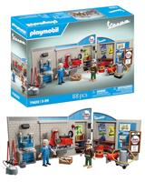 PLAYMOBIL Cars 71620 Werkplaats met Vespa, inclusief beweegbaar hefplatform, met veelzijdige accessoires voor een authentieke werkplaats, voor voertuigliefhebbers, kinderen en volwassenen