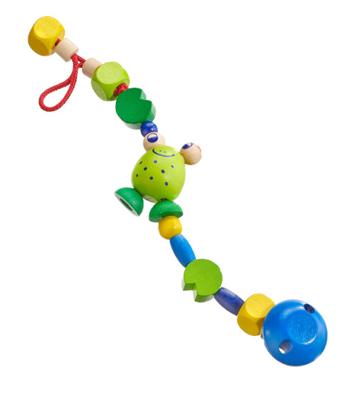 Selecta Spielzeug fopspeenketting Frosch junior 21 cm hout groen/ Selecta Spielzeug fopspeenketting Frosch junior 21 cm hout groen/