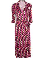 DVF Diane von Furstenberg robe mi-longue Abigail à imprimé abstrait - Rose