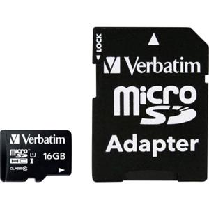 Verbatim MICRO SDHC 16GB CL 10 ADAP microSDHC-kaart 16 GB Class 10 Incl. SD-adapter