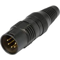 Hicon XLR-connector stekker, rechte polen: 5 zwart HI-X5CM-G 1 st.